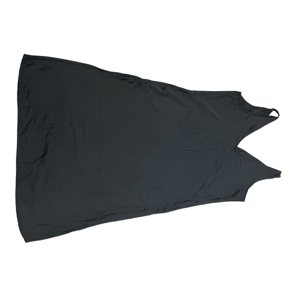 Satin Black Triangle Deep V Neck Slip Cocktail Dress Women’s Size M - Picture 10 of 11